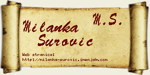 Milanka Surović vizit kartica